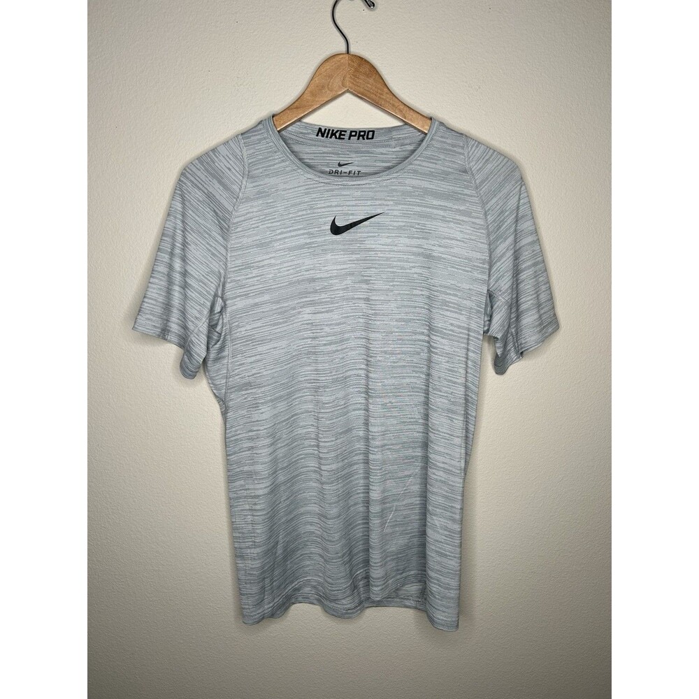 Nike Pro Dri-Fit Mens Size Medium Short Sleeve Training Shirt Heather Gray